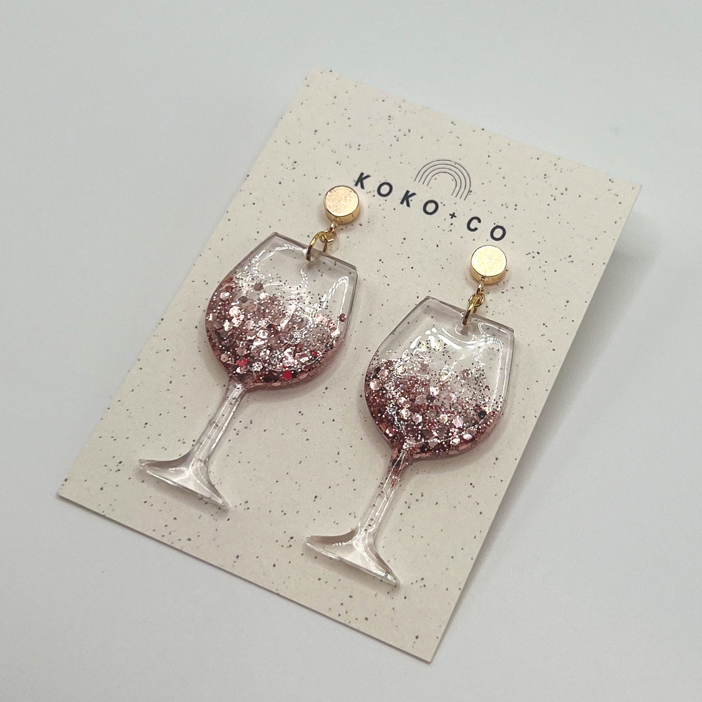 Pour the Wine Earrings in Rose’