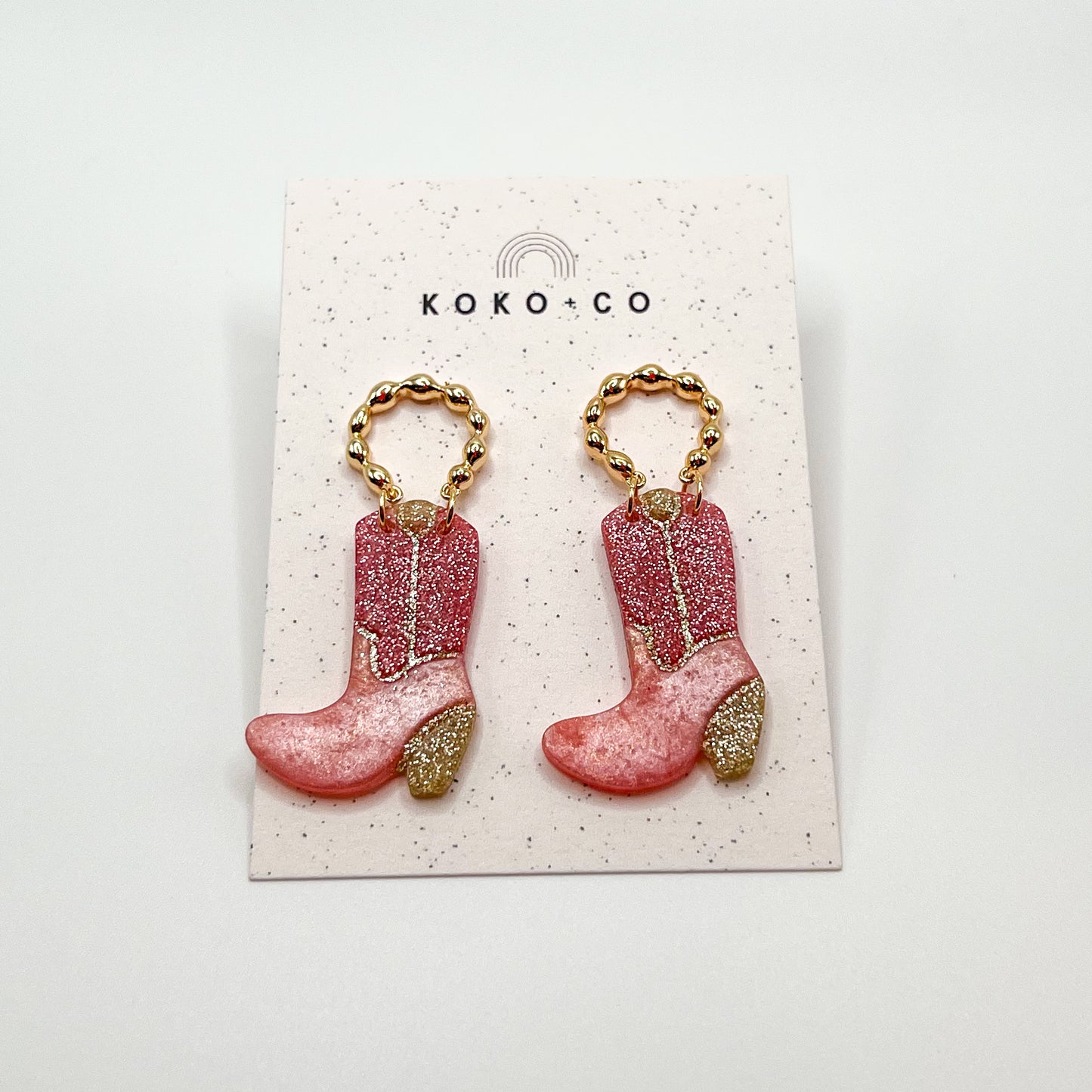 Cowgirl Boot Earrings in Pink