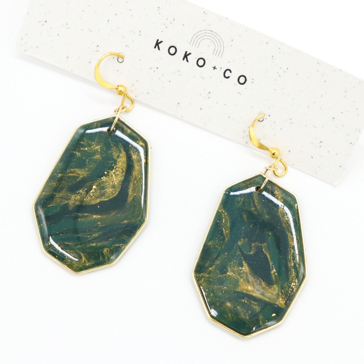 Estes Earrings in Green Stone