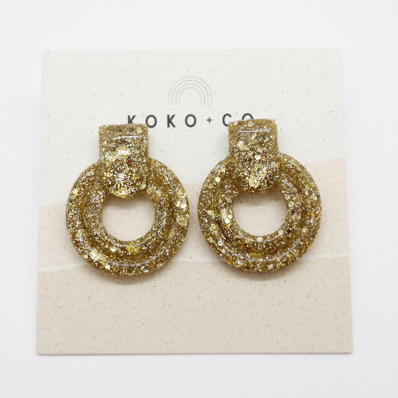 Whistler Sparkle Stud Earrings in Luxury Gold Glitter
