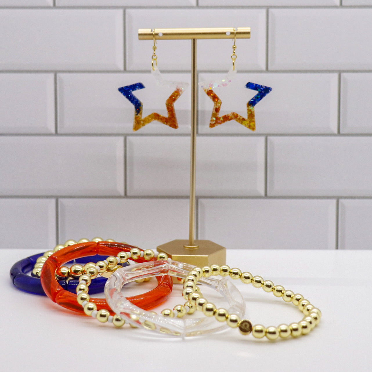 H-Town Star Glitter Earrings