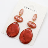 Stepping Stones Earrings - Burgundy