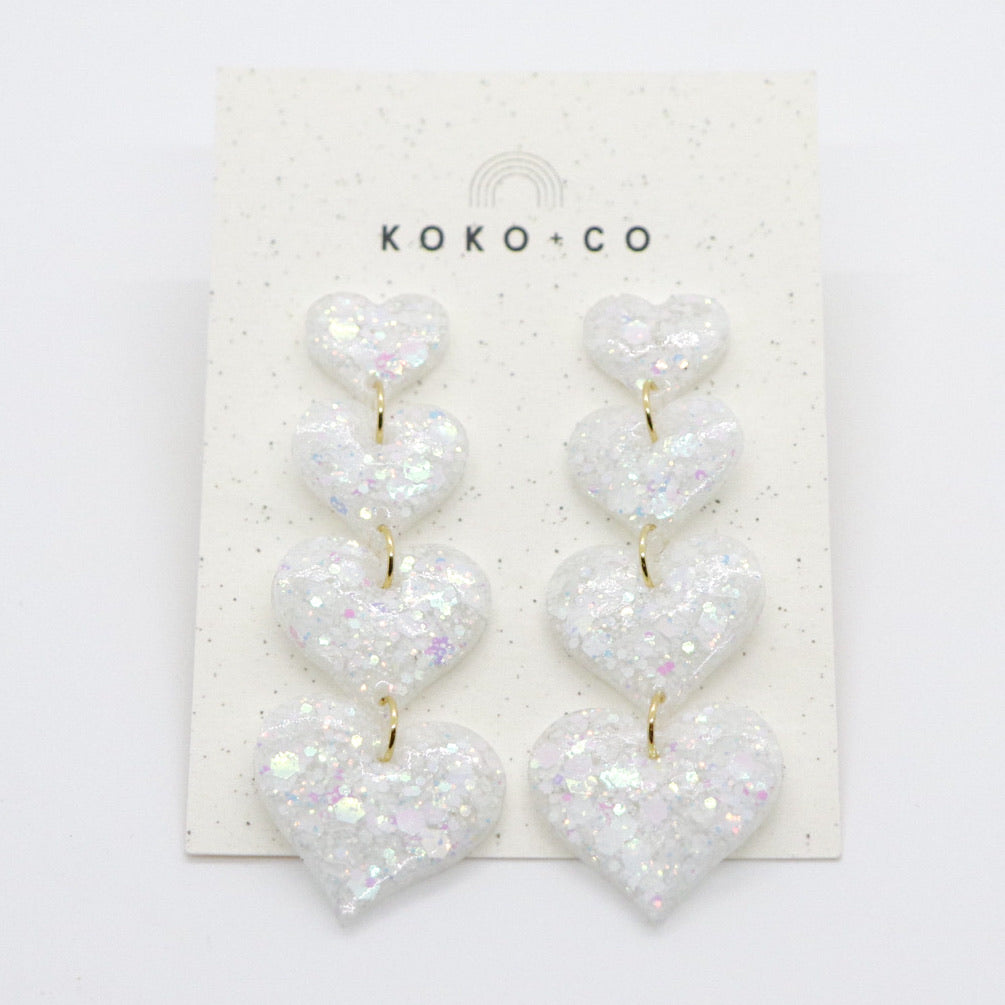 Falling for You Earrings in Unicorn White