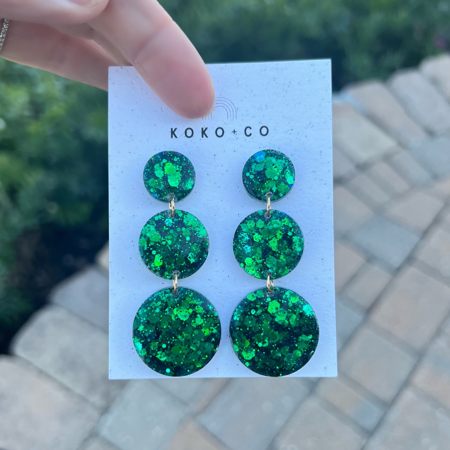 Circles Earrings in Emerald