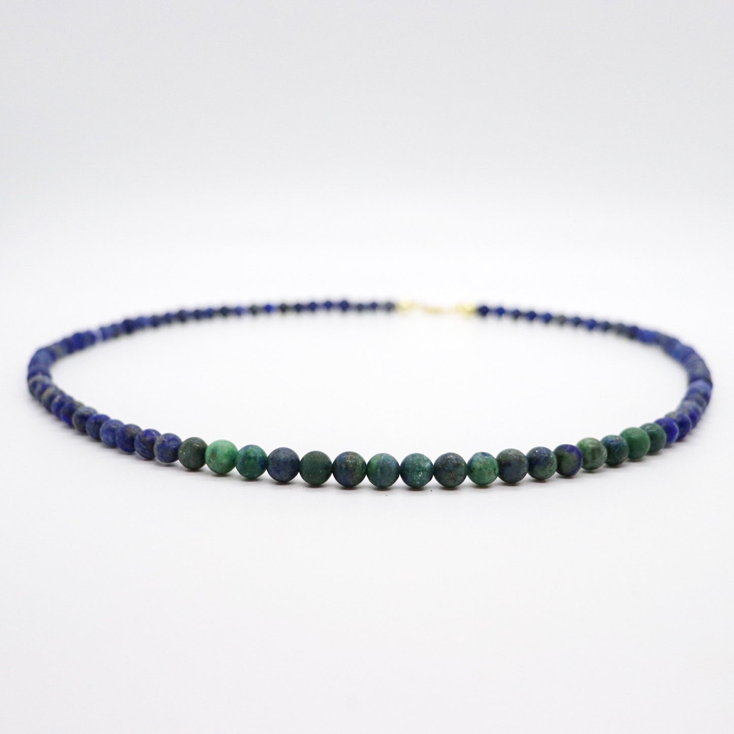 Natural Lapis Lazuli and Chrysocalla Gemstone Necklace