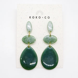Stepping Stones Earrings - Green