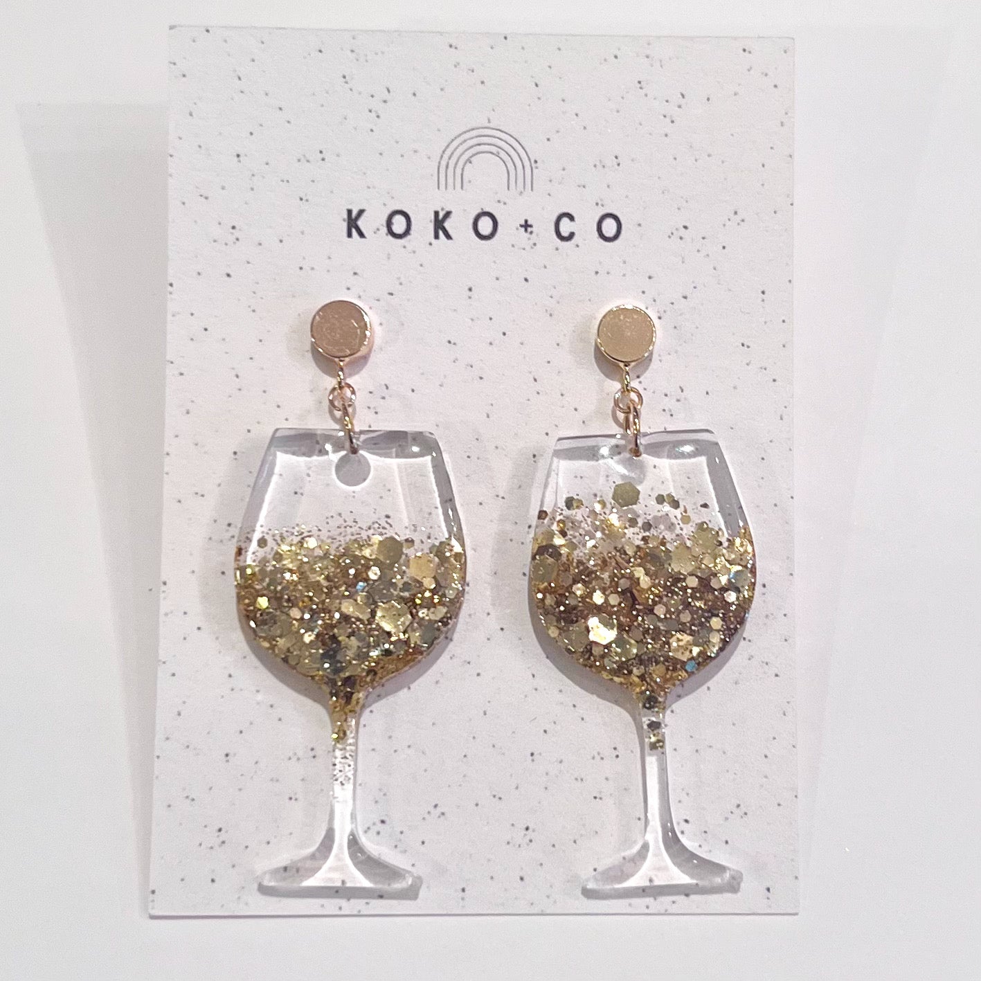 Pour the Wine Earrings in Champagne