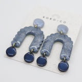 Scallop Arch Earrings in Shades of Blue