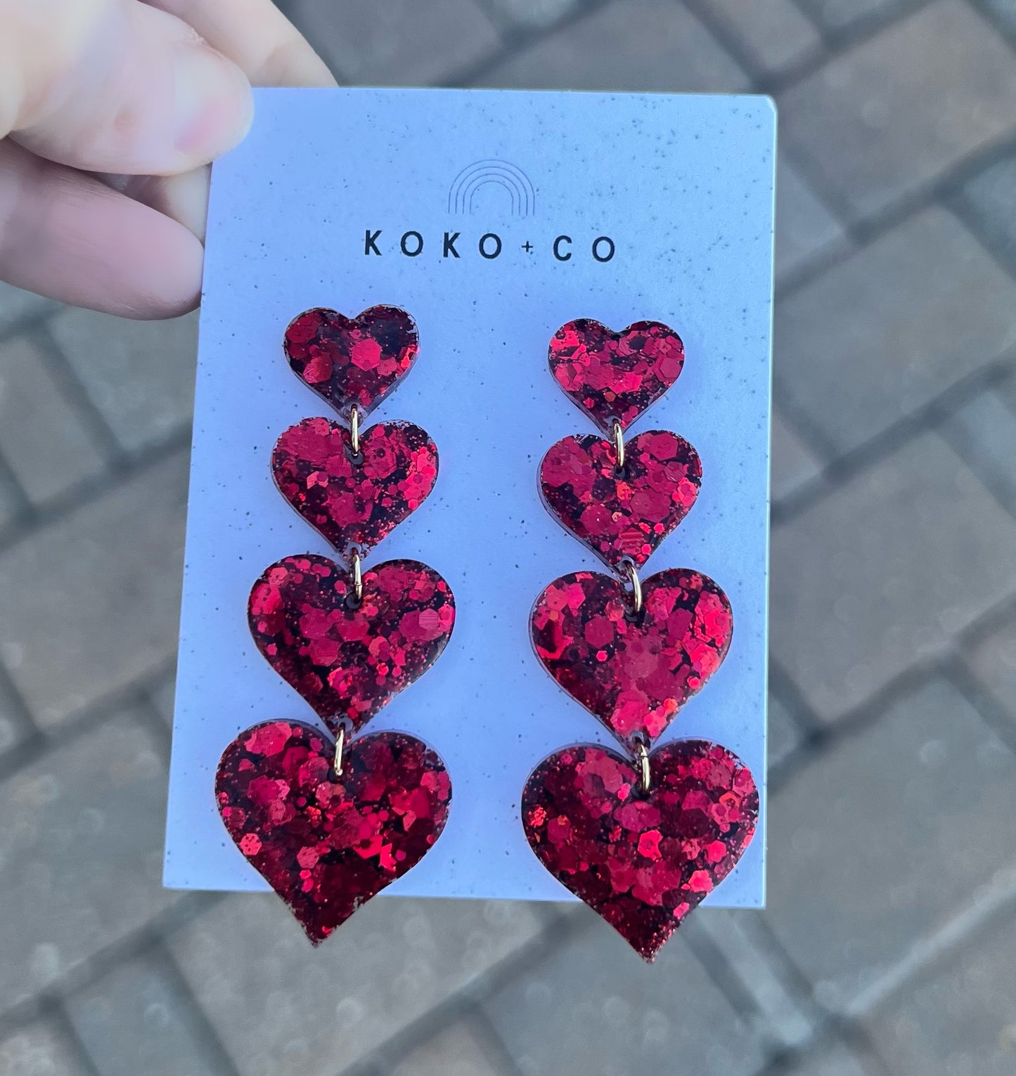 Falling for You Earrings in Red