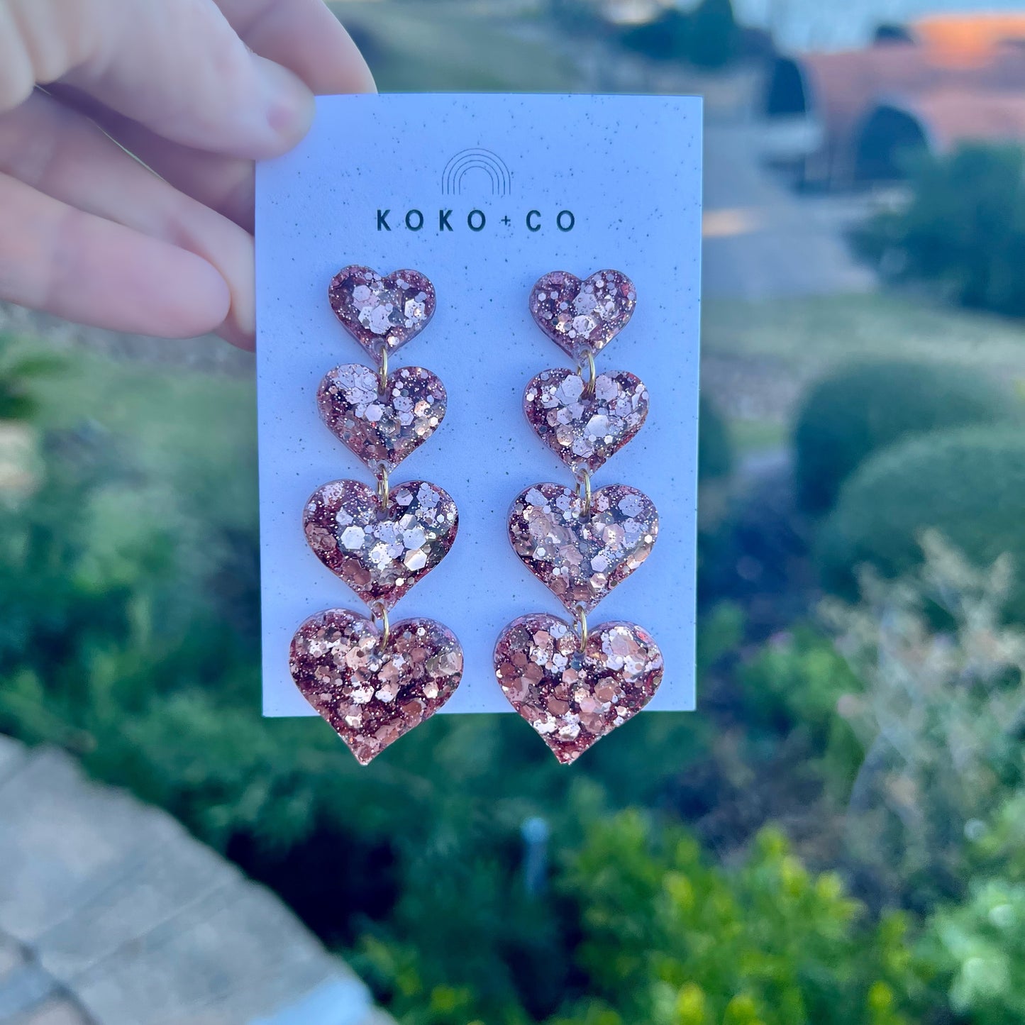 Falling for You Earrings in Rose Gold
