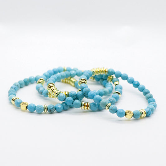 Faceted Turquoise Bead Bracelet