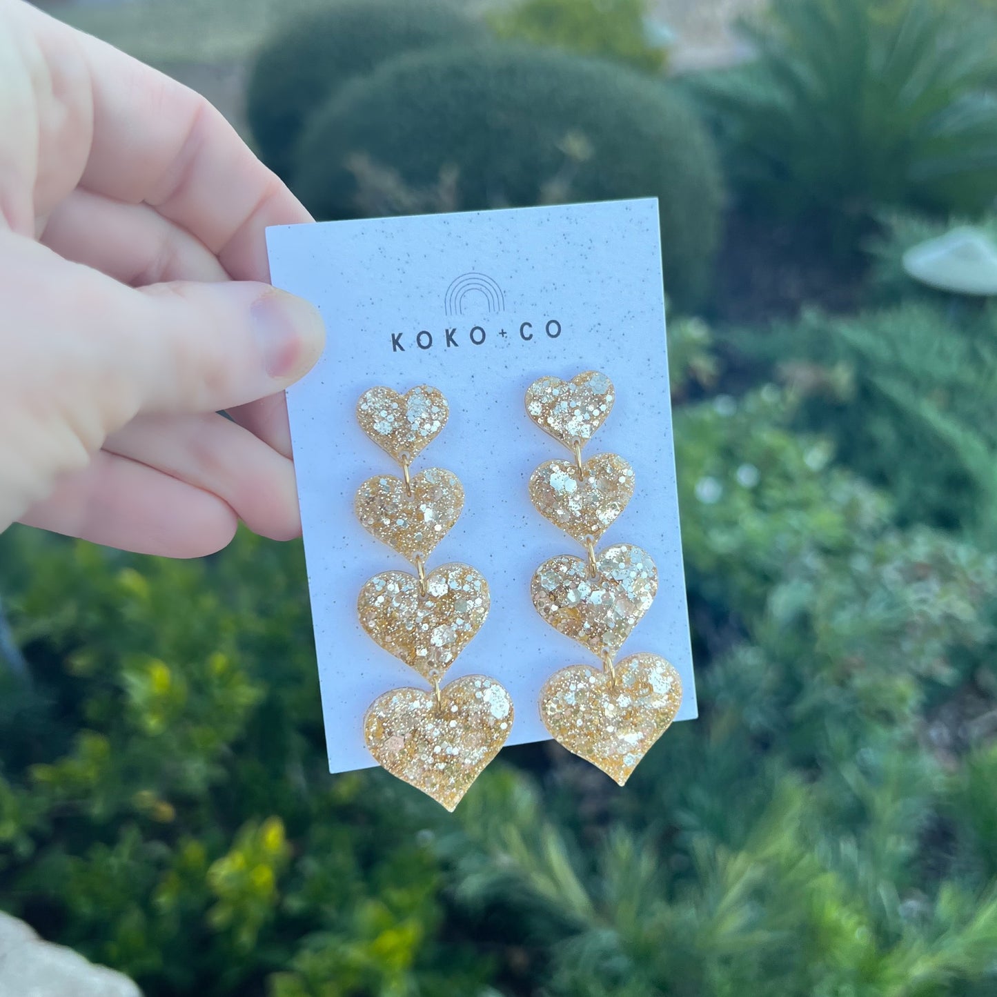Falling for You Earrings in Luxury Gold Glitter