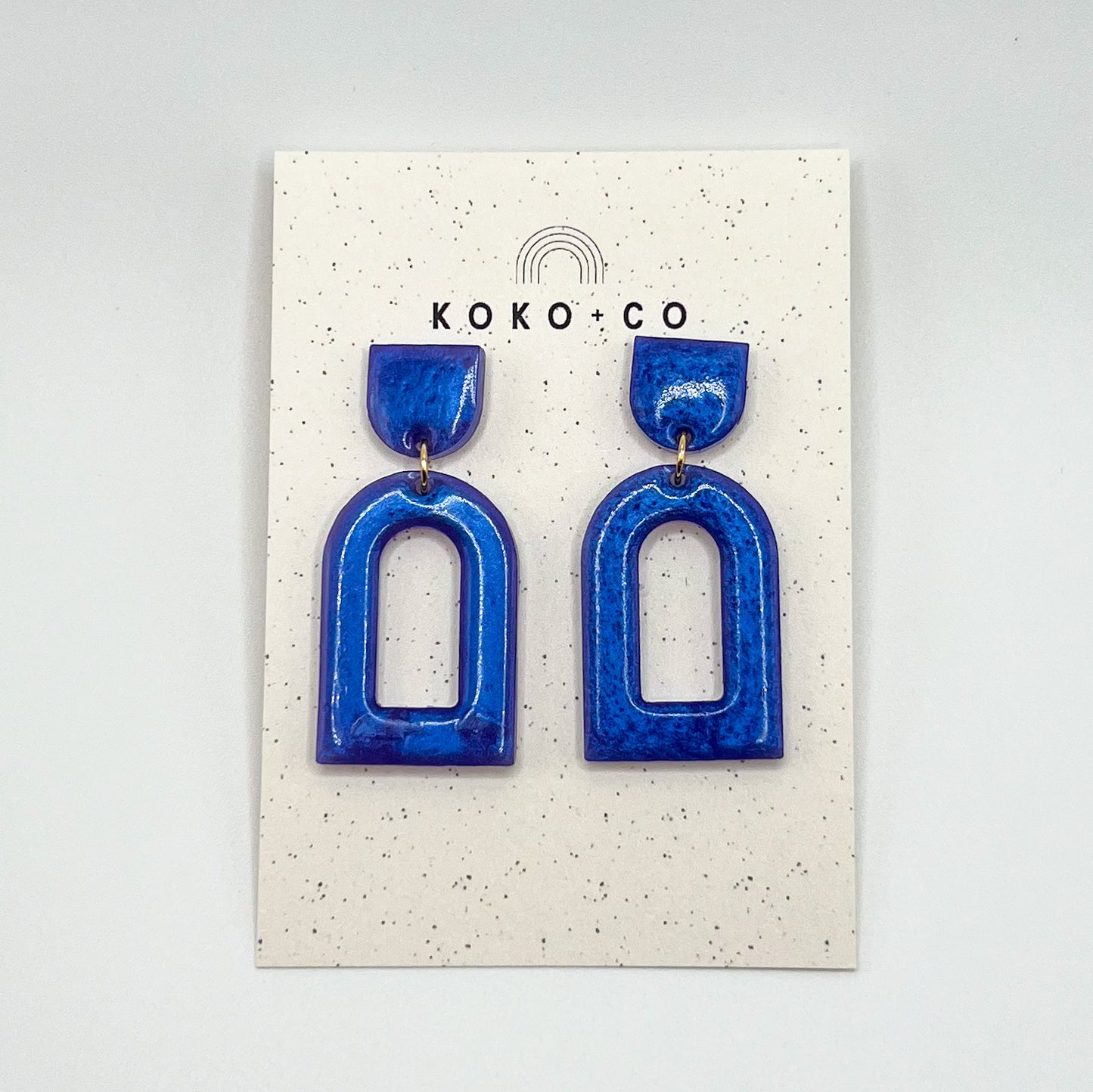 Arched Earrings in Indigo Blue