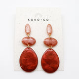 Stepping Stones Earrings - Burgundy