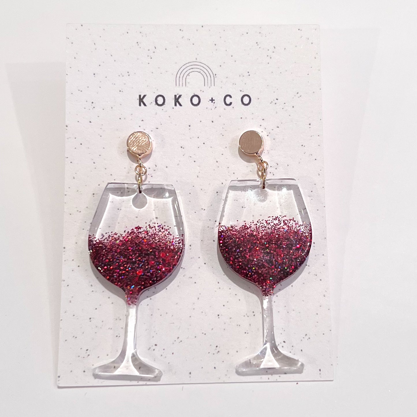 Pour the Wine Earrings in Red