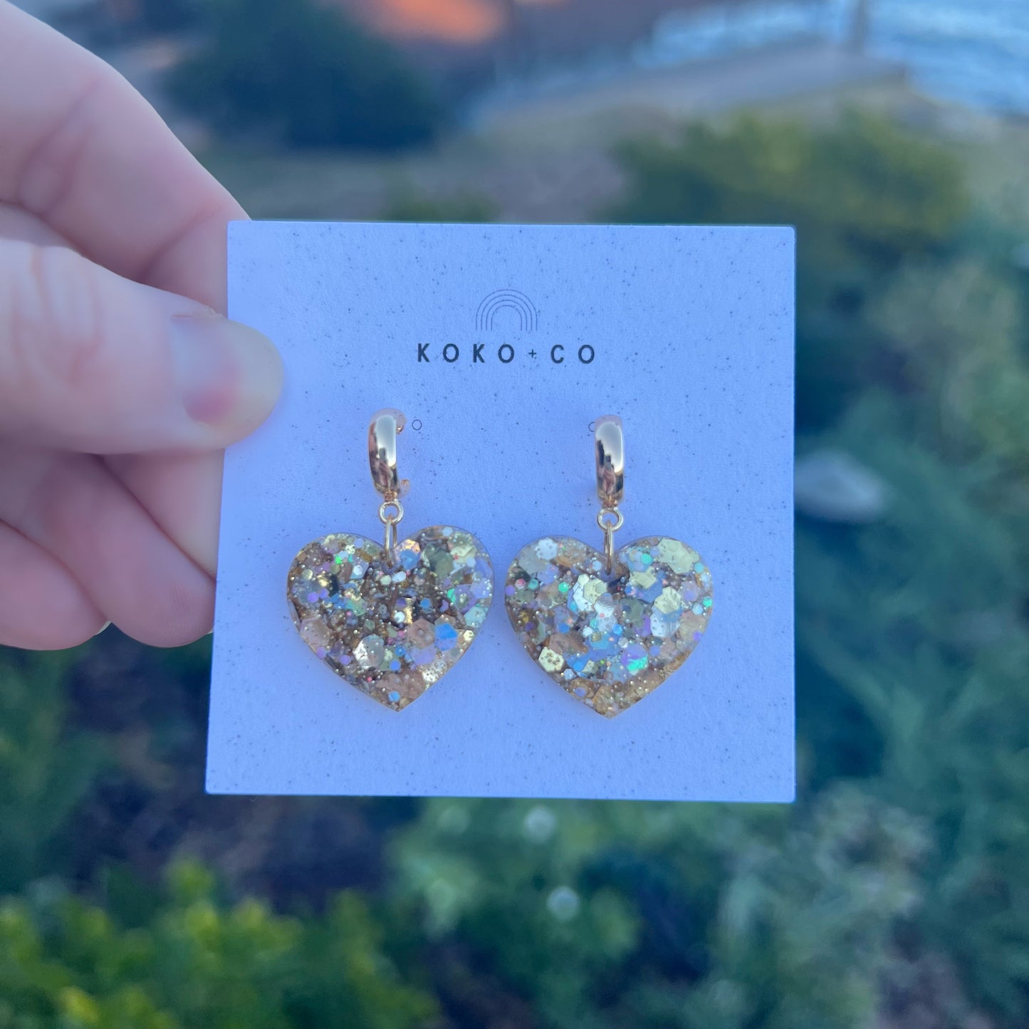 Huggie Heart Earrings in Gold/Silver