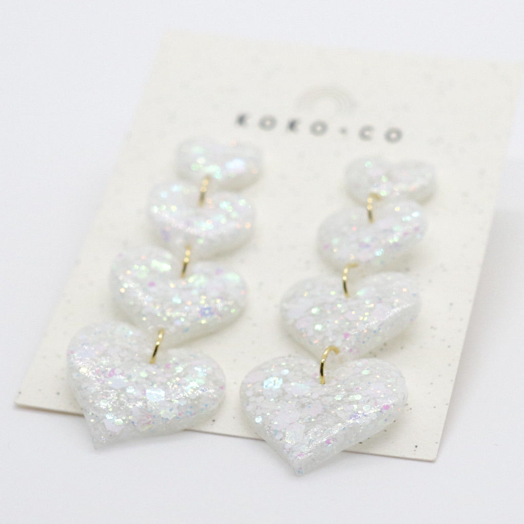 Falling for You Earrings in Unicorn White