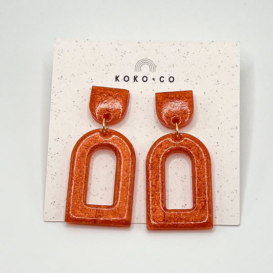 Arched Earrings in Burnt Orange