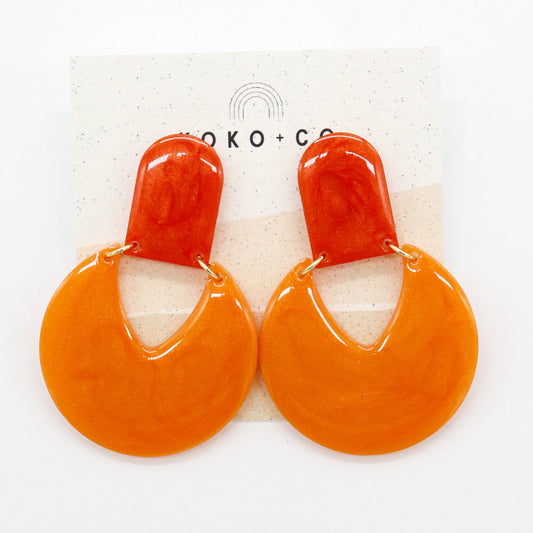 Spin You Around Earrings in Orange