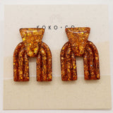 Taos Mini Sparkle Stud Earrings in Orange Glitter