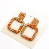 Telluride Stud Earrings in Orange Stone