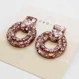 Whistler Mini Sparkle Stud Earrings in Rose Gold Glitter