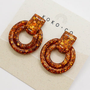Whistler Mini Sparkle Stud Earrings in Texas Orange