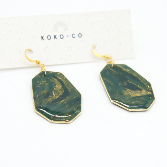 Estes Earrings in Green Stone