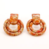 Whistler Mini Stud Earrings in Orange Stone