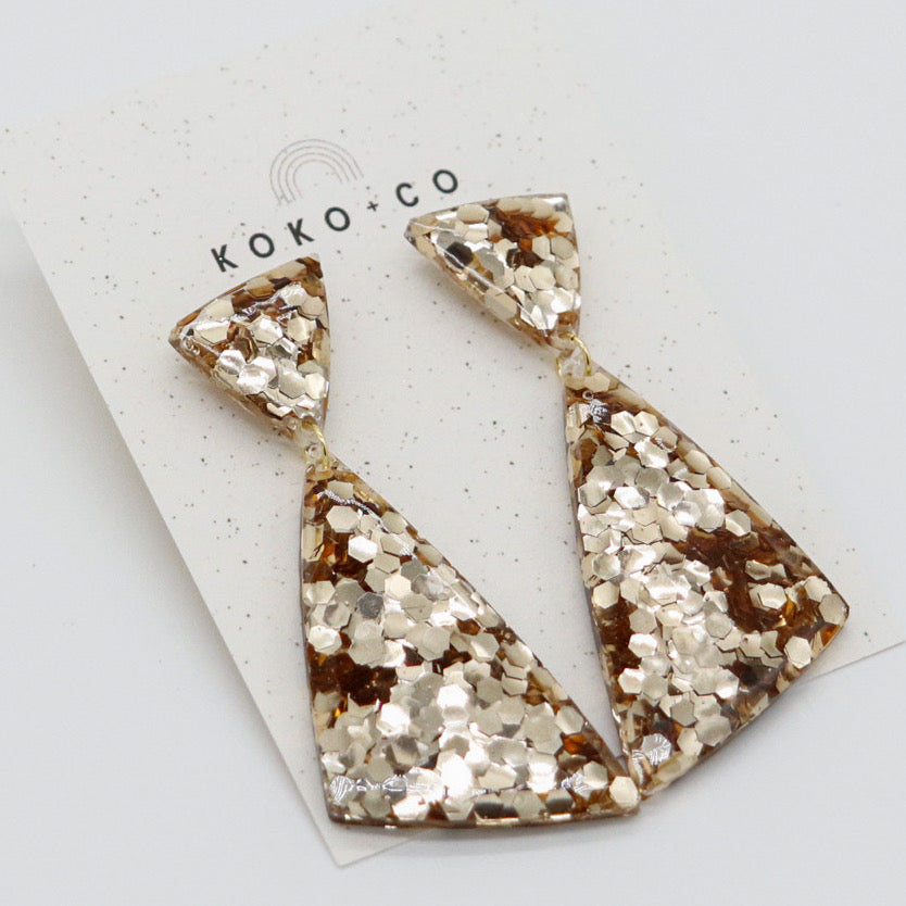Sail Away Earrings in Gold Sequins