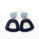 Marina Earrings in Navy & Sky Blue