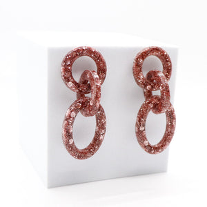 Chain Link Earrings in Rose Gold
