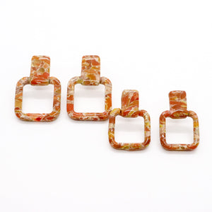 Telluride Mini Stud Earrings in Orange Stone
