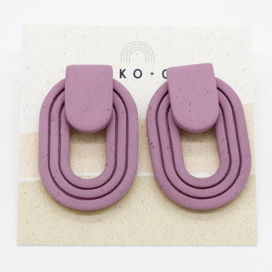 Aspen Stud Earrings - Oval Lavender