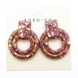 Whistler Sparkle Stud Earrings in Rose and Gold Glitter