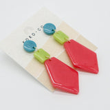 Topsail Earrings Turquoise, Lime & Coral