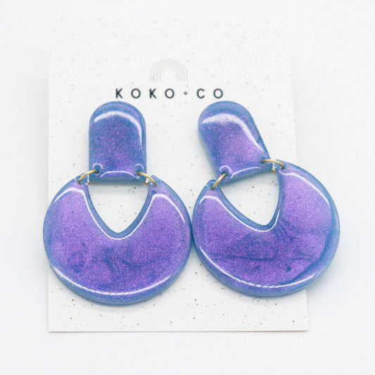 Spin You Around Earrings in Color Shift Purple