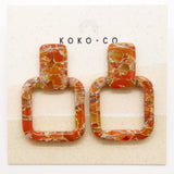 Telluride Stud Earrings in Orange Stone
