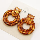 Whistler Sparkle Stud Earrings in Texas Orange