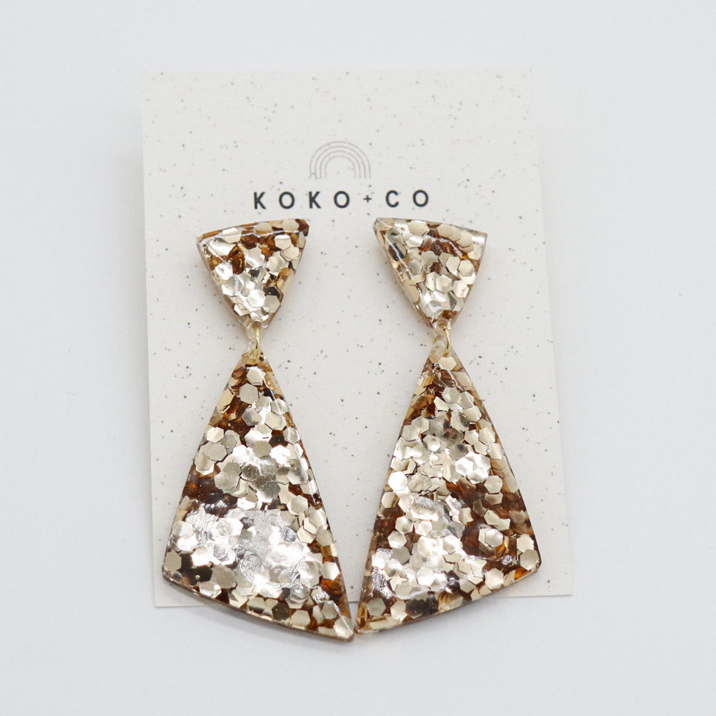 Sail Away Earrings in Gold Sequins