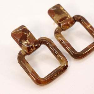 Telluride Stud Earrings in Brown Stone