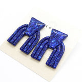 Taos Sparkle Stud Earrings in Blue Glitter