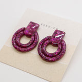 Whistler Mini Sparkle Stud Earrings in Pink Glitter
