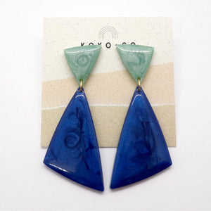 Sail Away Earrings in Blue & Seafoam