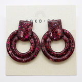 Whistler Sparkle Stud Earrings in Rose and Gold Glitter