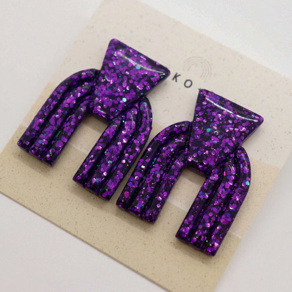 Taos Sparkle Stud Earrings in Purple