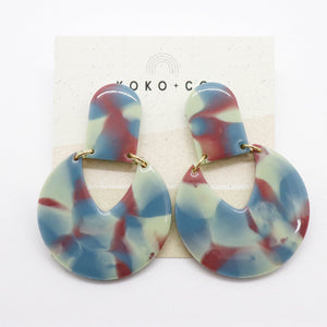 Spin You Around Earrings in Multi - Mauve, Teal and Mint