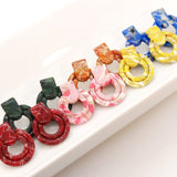 Whistler Mini Stud Earrings in Red Stone