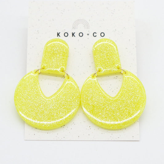 Spin You Around Earrings in Neon Yellow