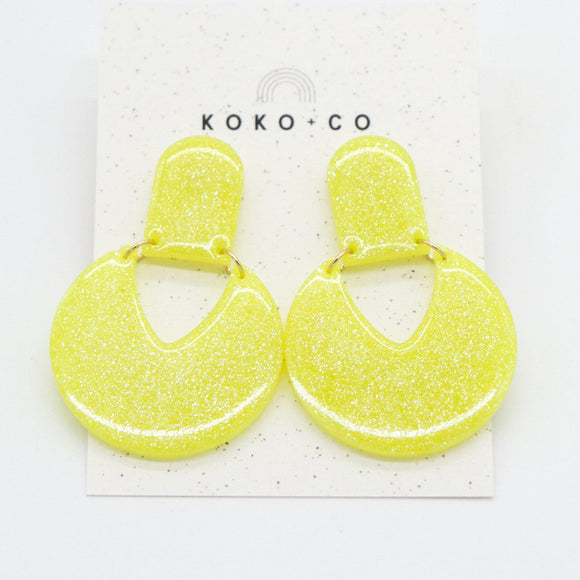 Spin You Around Earrings in Neon Yellow